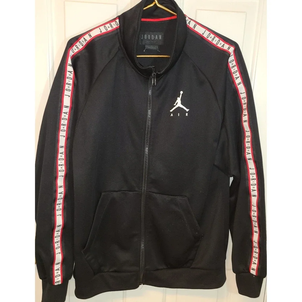 Nike Air Jordan Jumpman Tricot Jacket Men's Size Med Black Red White Full Zip